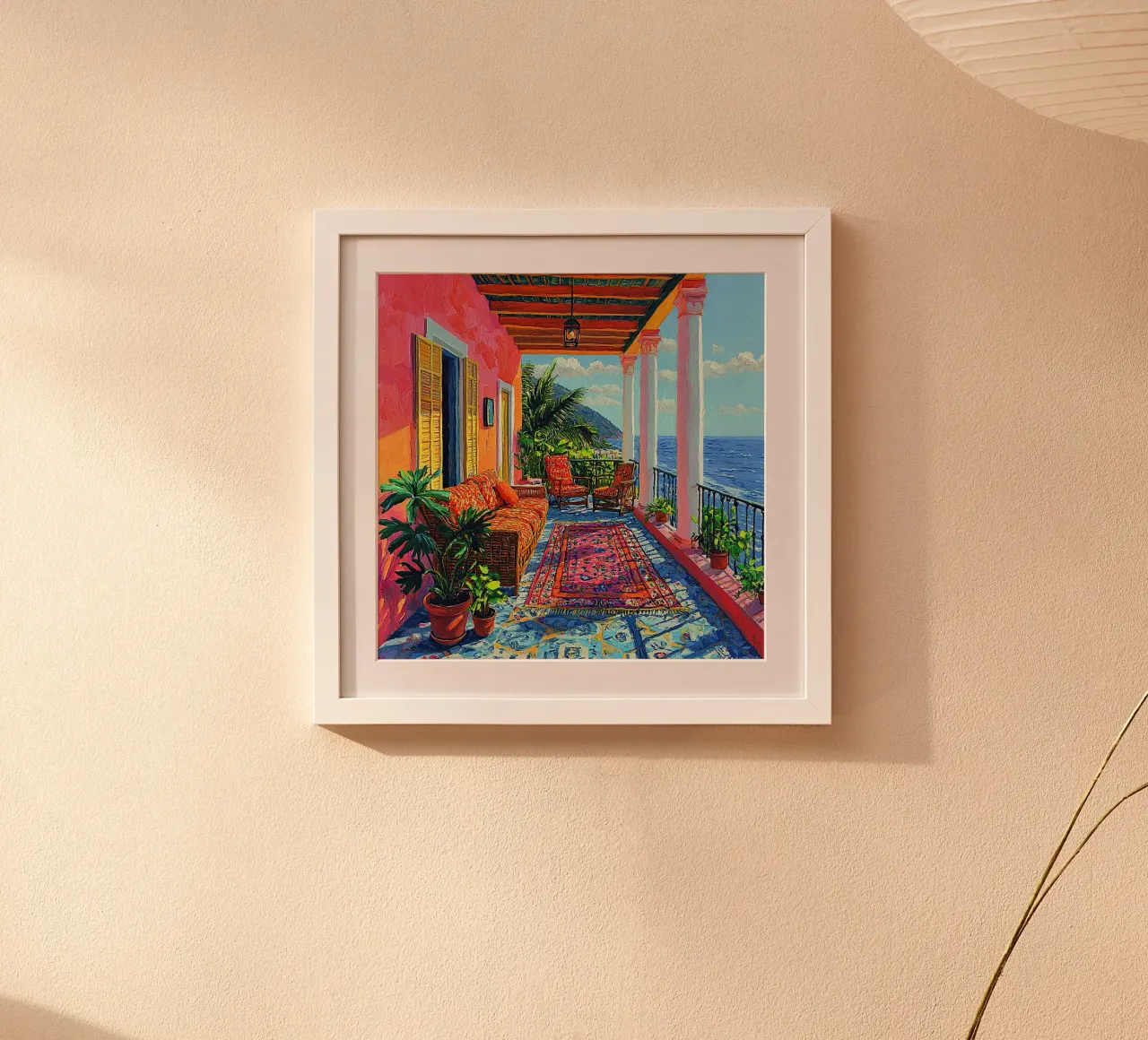 Henri Matisse inspiriert Meer Fauvismus Mediterran Poster mit Holzrahmen von Nikis Art Studio