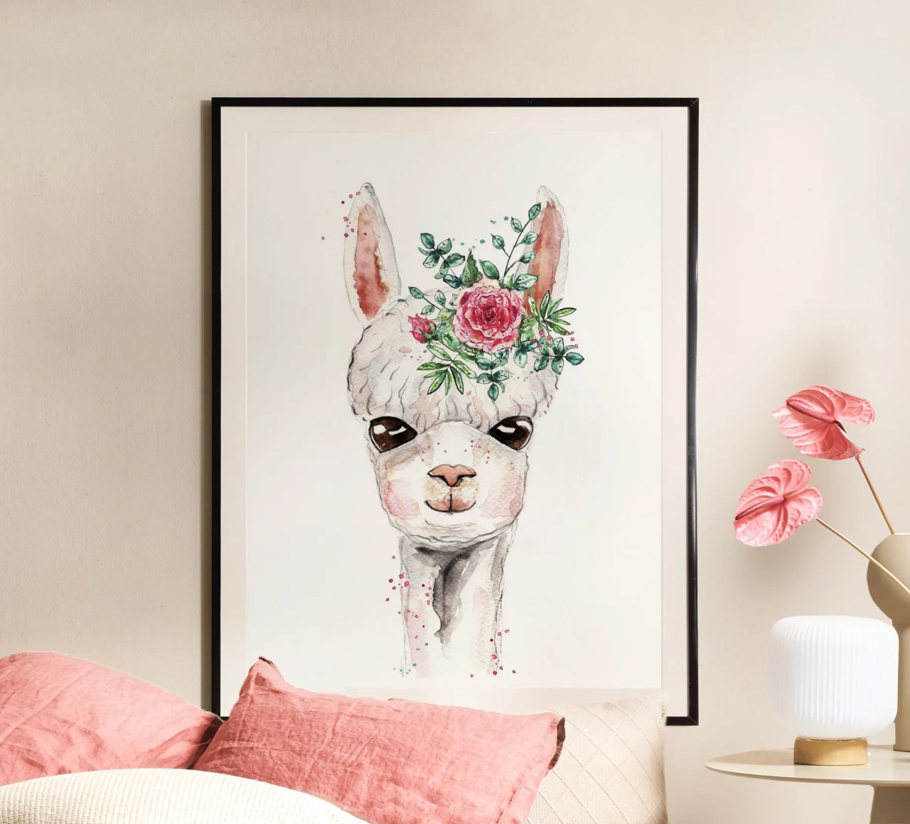 Niedliches Alpaka Baby Girl Poster von Illustration Raissa Oltmanns