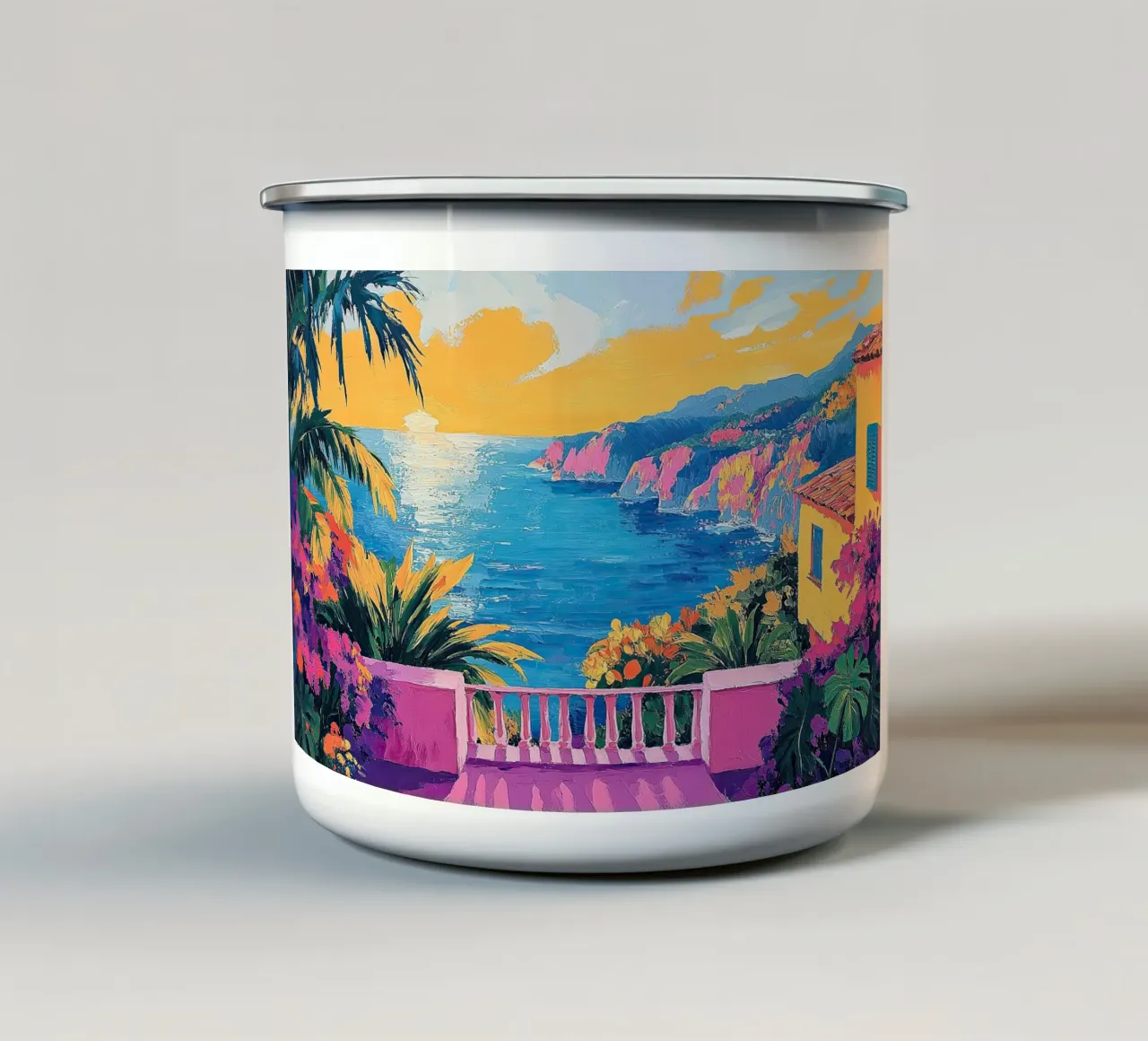 Henri Matisse inspiriert Meer Fauvismus Mediterran Emaille Tasse von Nikis Art Studio