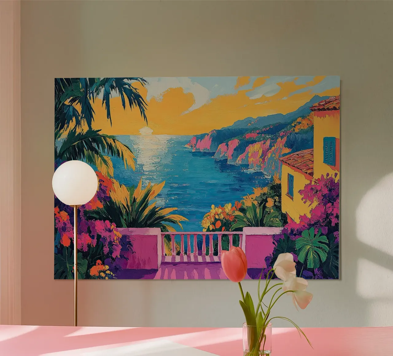 Henri Matisse inspiriert Meer Fauvismus Mediterran Poster mit Kunststoffrahmen von Nikis Art Studio