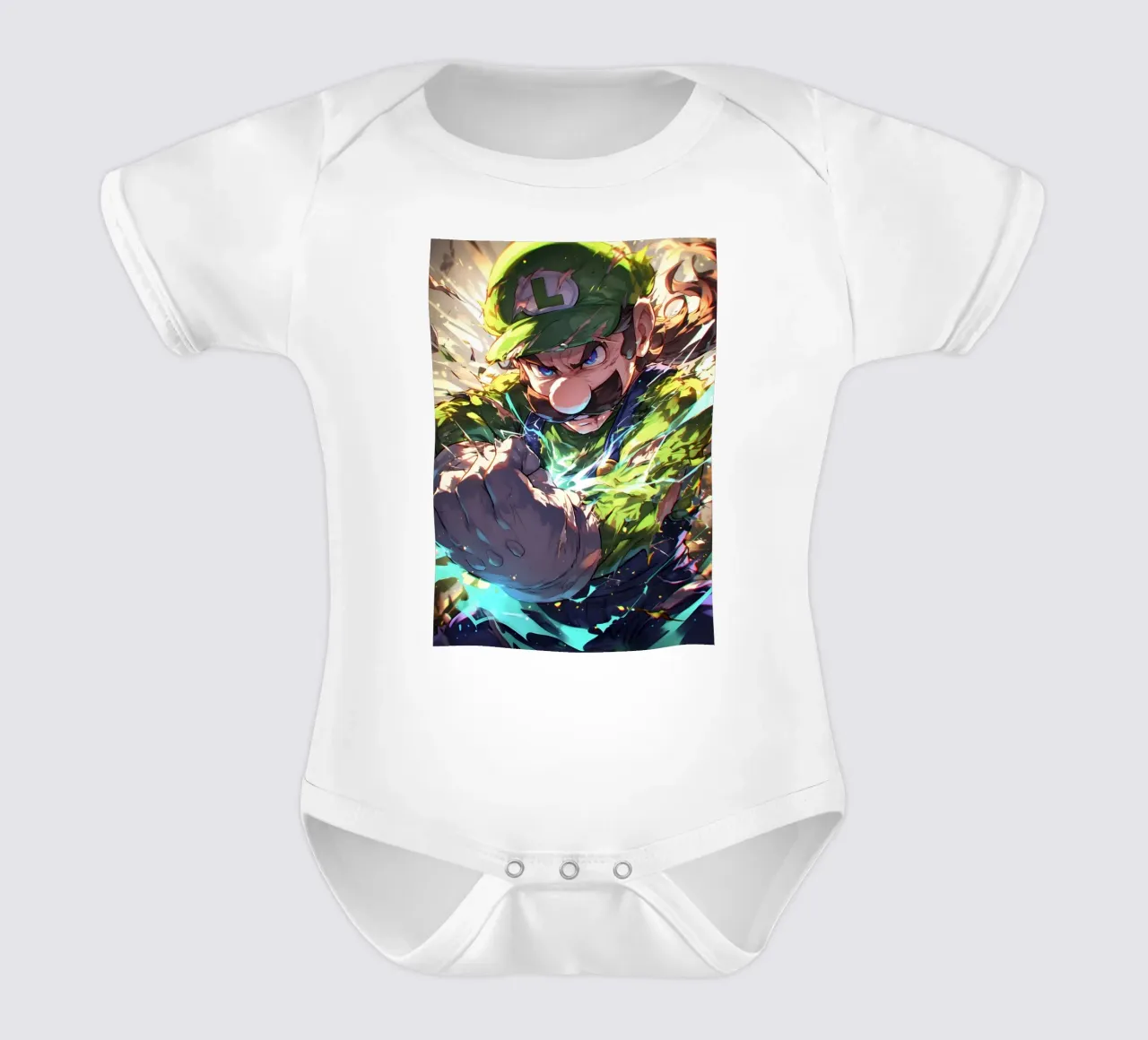 luigi Super Mario Bros body neonato maniche corte da CreativeStudio
