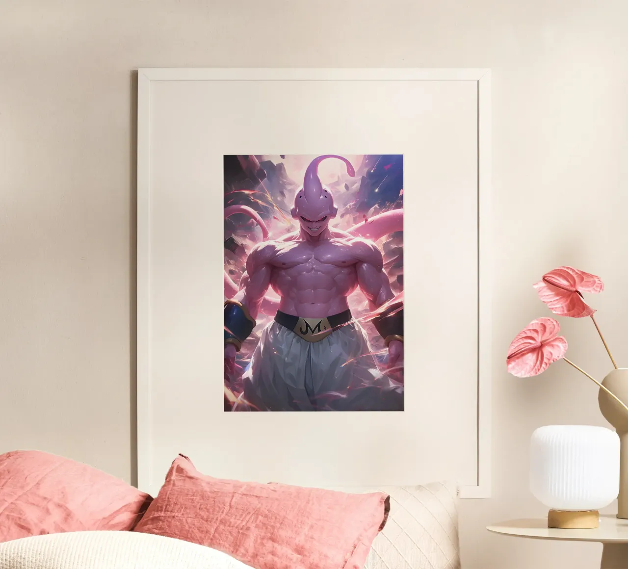 Majin Buu Dragon Ball Z poster con telaio in alluminio da CreativeStudio