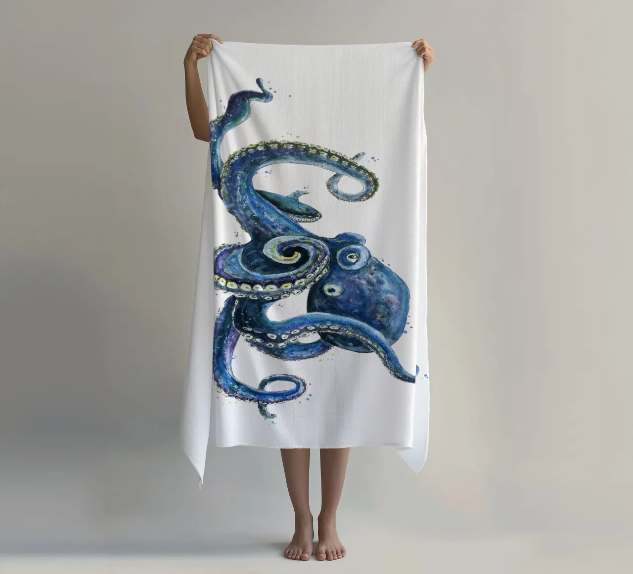 Mein Freund der Octopus Strandtuch von Illustration Raissa Oltmanns