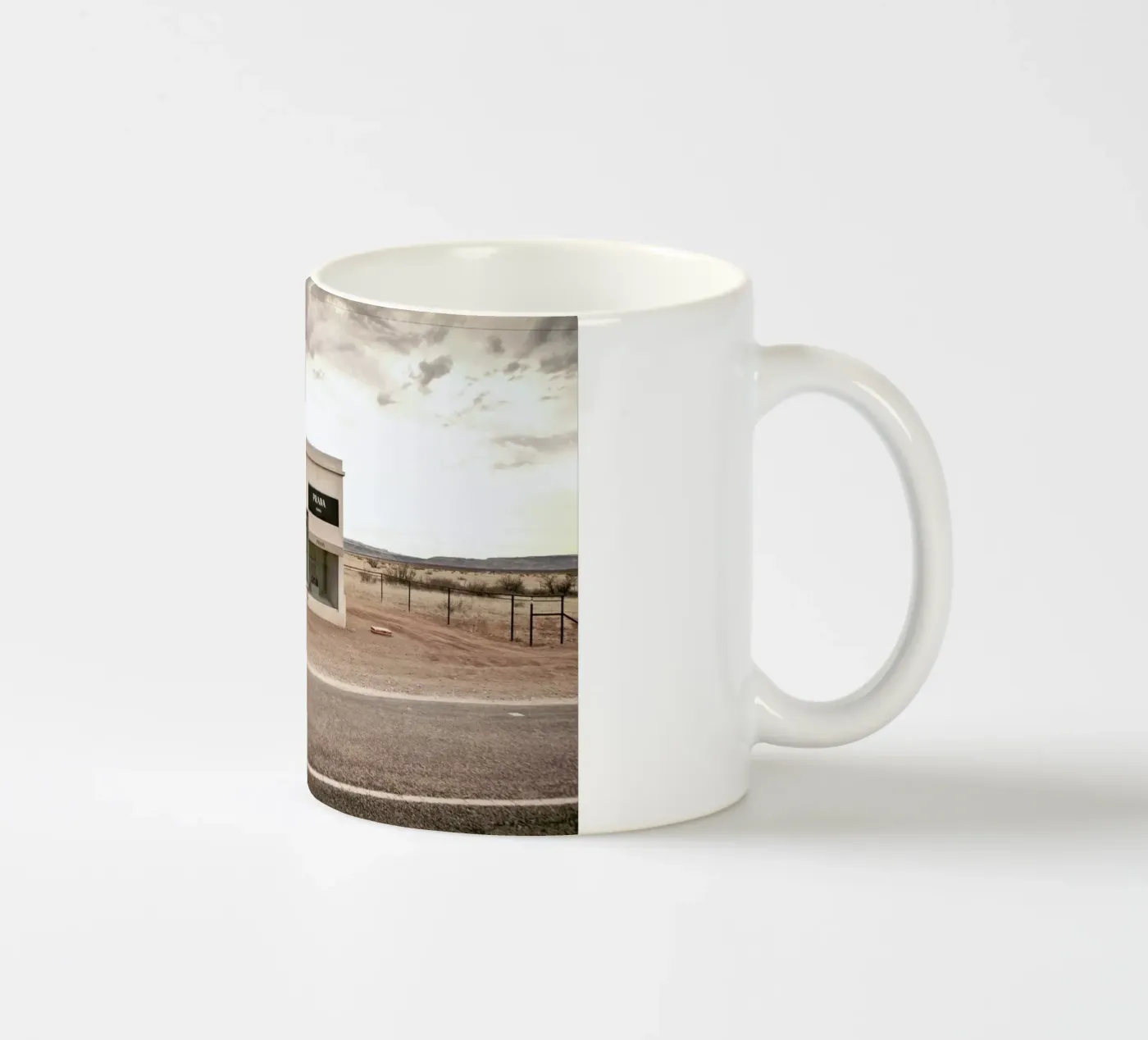 Prada Marfa ceramic mug by Marc Gruninger