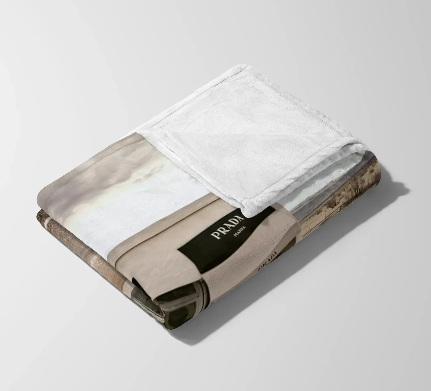 Prada Marfa fleece blanket by Marc Gruninger