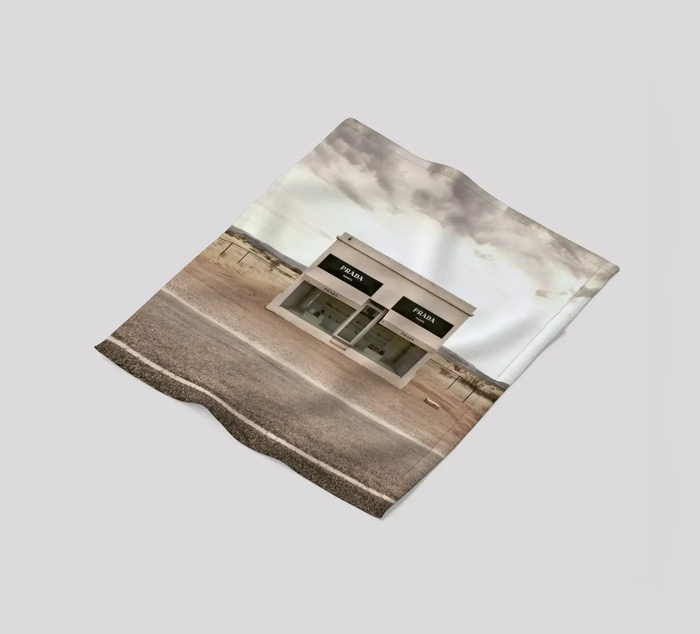 Prada Marfa fleece blanket by Marc Gruninger