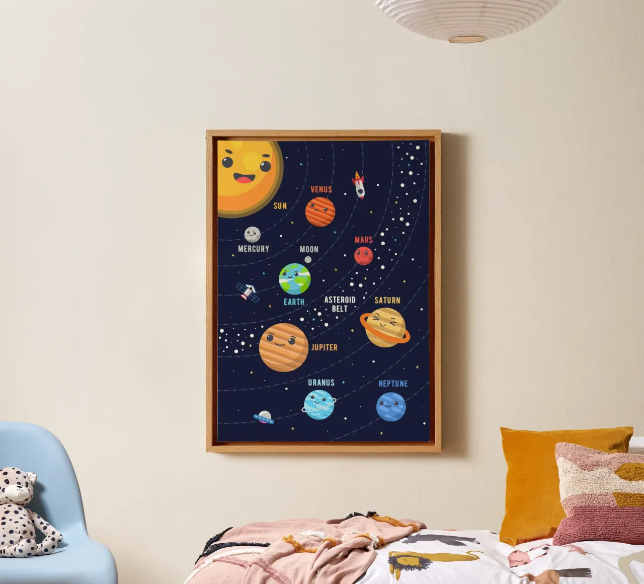 Sistema solare per bambini tela con Cornice a cassetta da Charnwood Prints