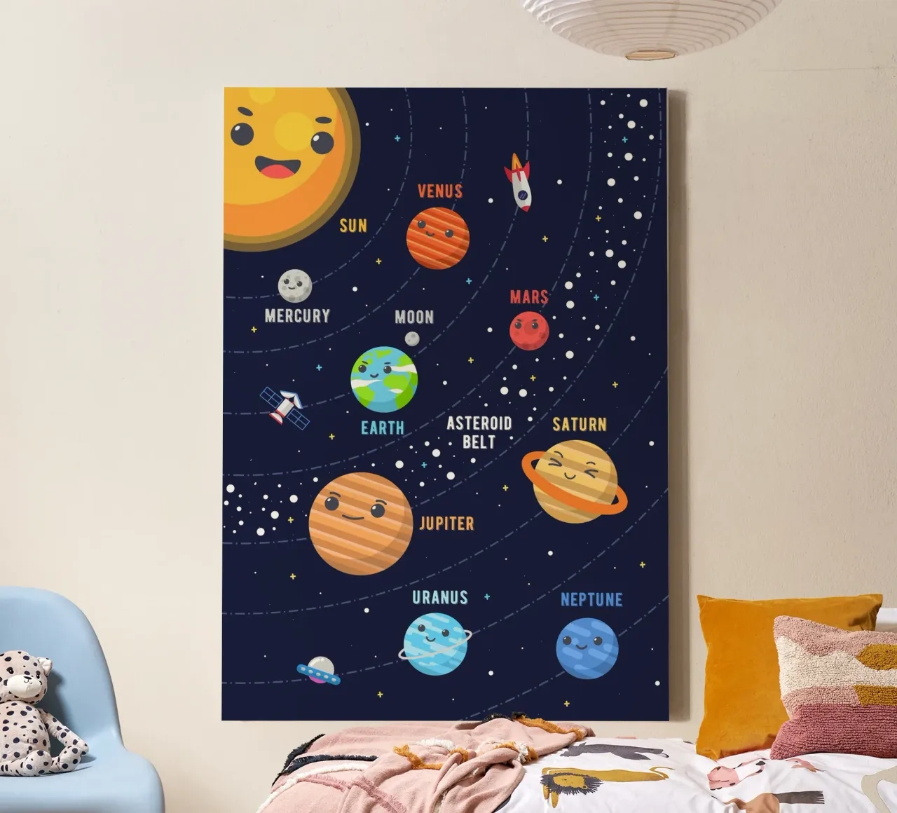 Sistema solare per bambini tela con Cornice a cassetta da Charnwood Prints