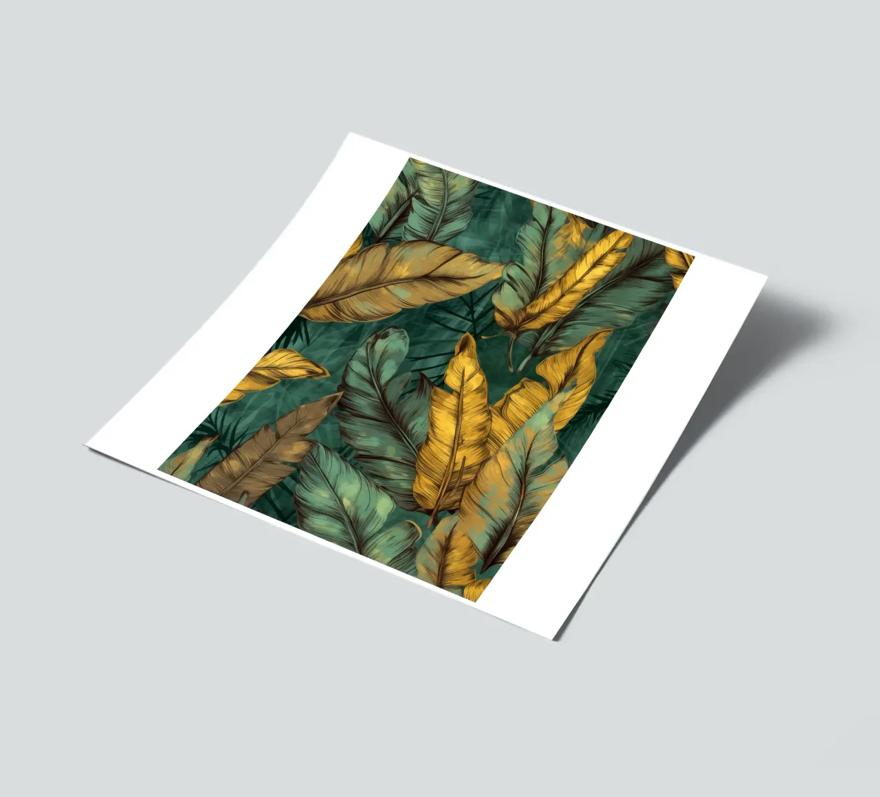Banana leaves green and yellow sticker sheet by Justyna Jaszke JBJart