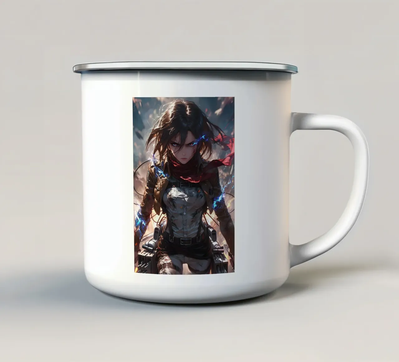 Mikasa attack on titan tazza in smalto da CreativeStudio