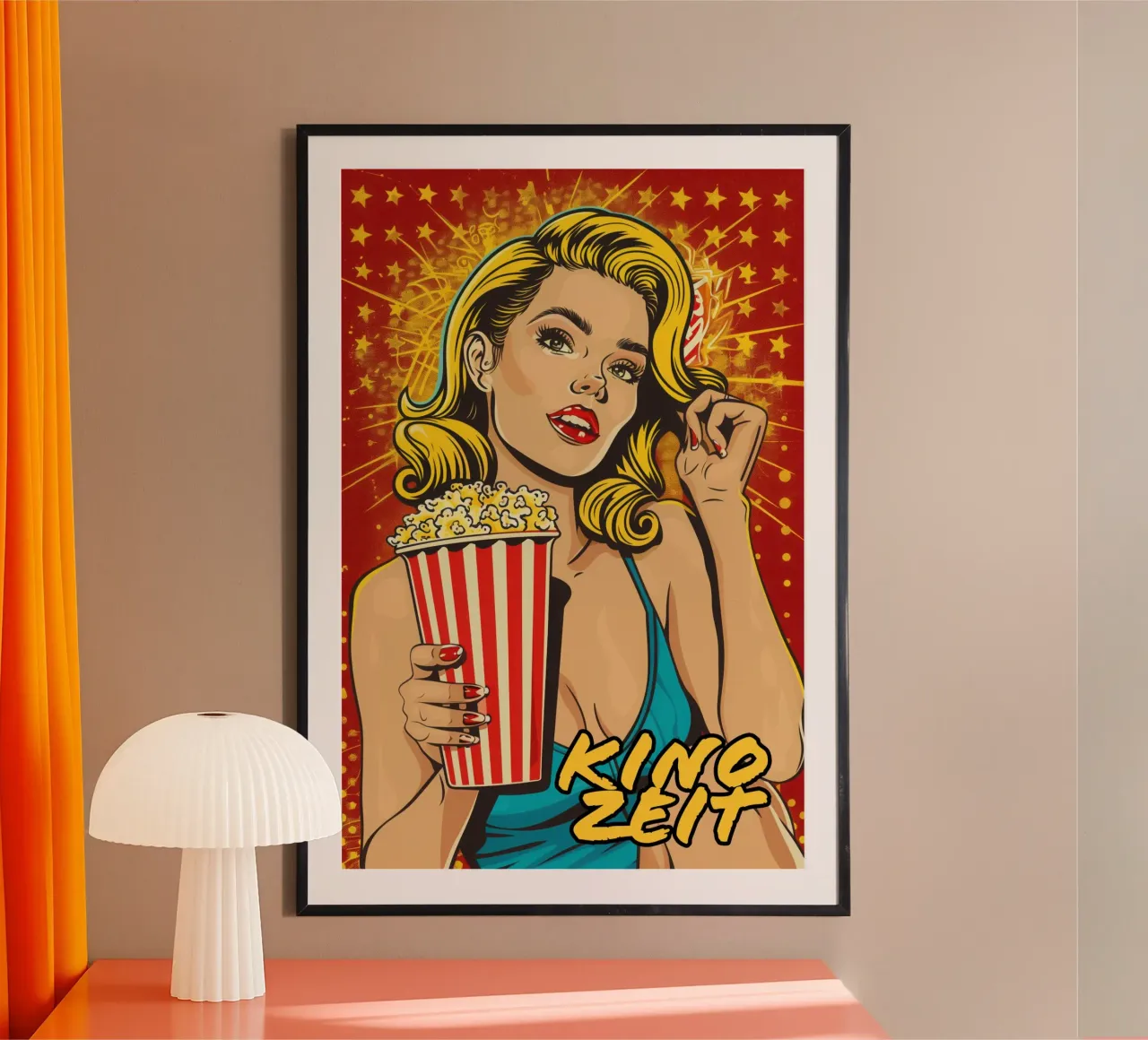 Bioscooptijd | Pop Corn Pop Art poster van Autofocus