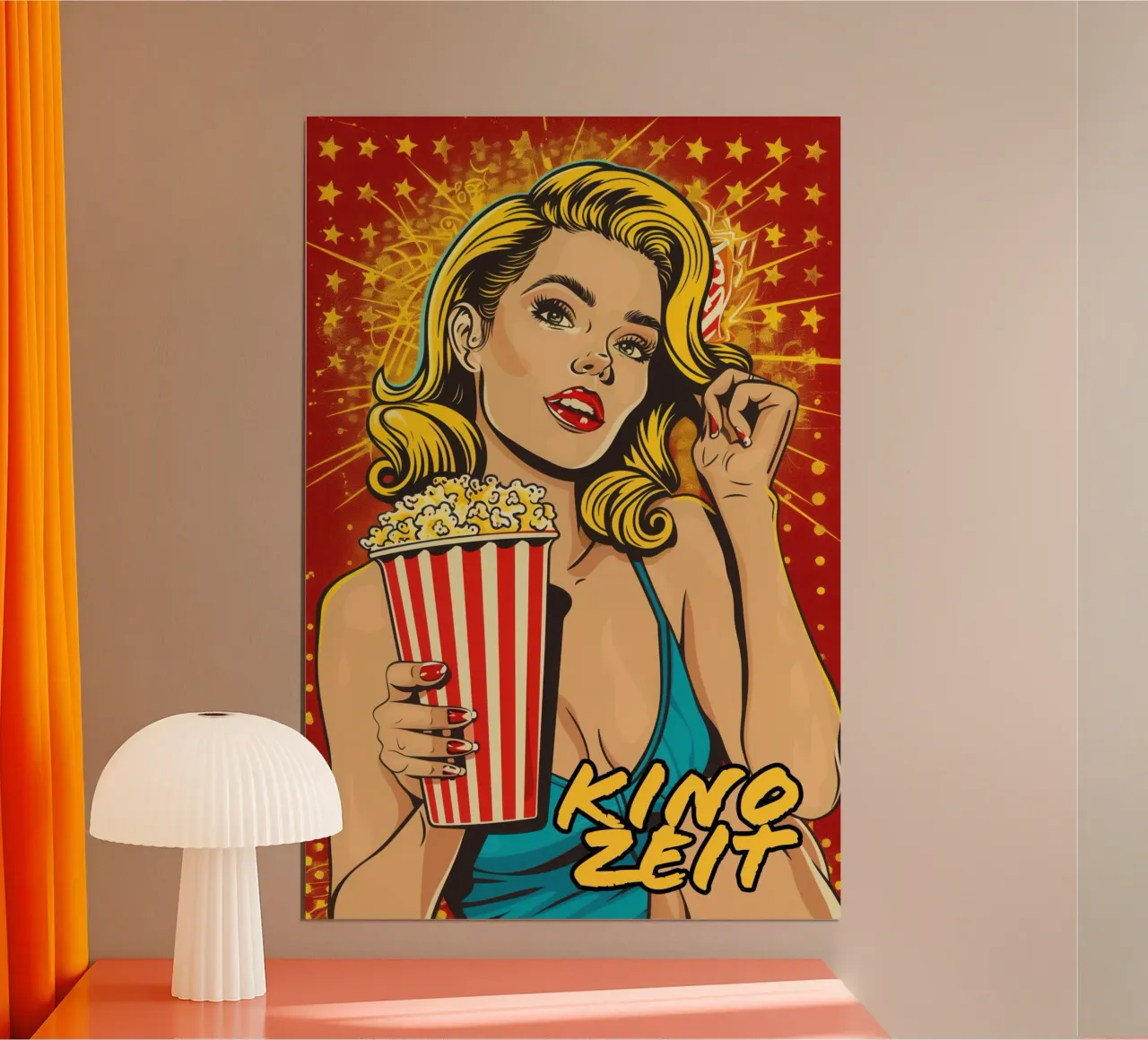 Bioscooptijd | Pop Corn Pop Art poster van Autofocus
