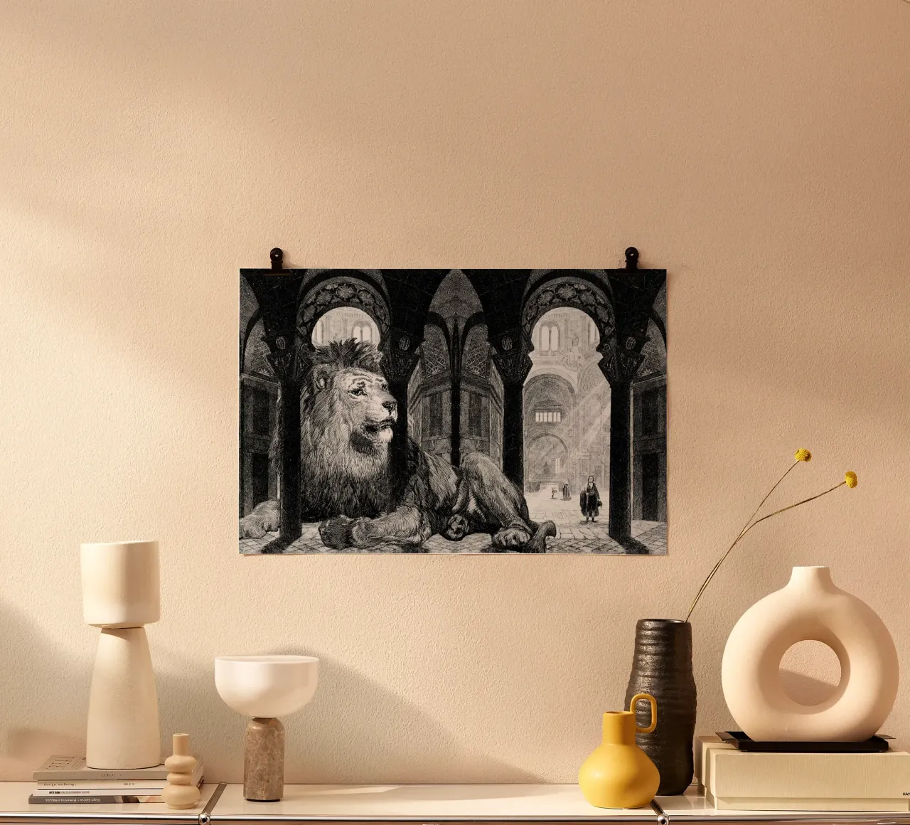 Godfrey poster con telaio in legno da The Gently Unfurling Sneak