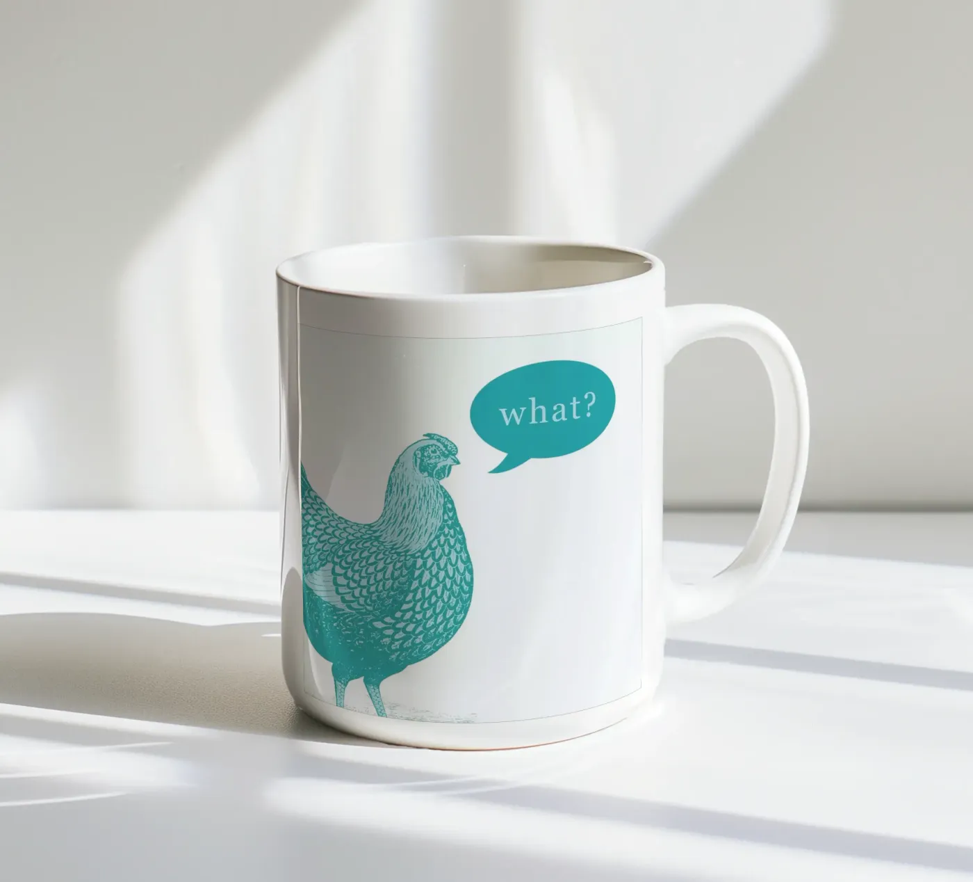 Chook ceramic mug by The Gently Unfurling Sneak