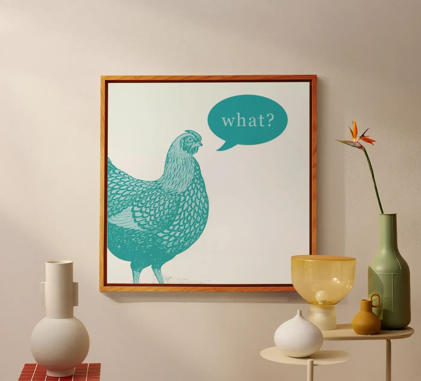 Chook acryl van The Gently Unfurling Sneak
