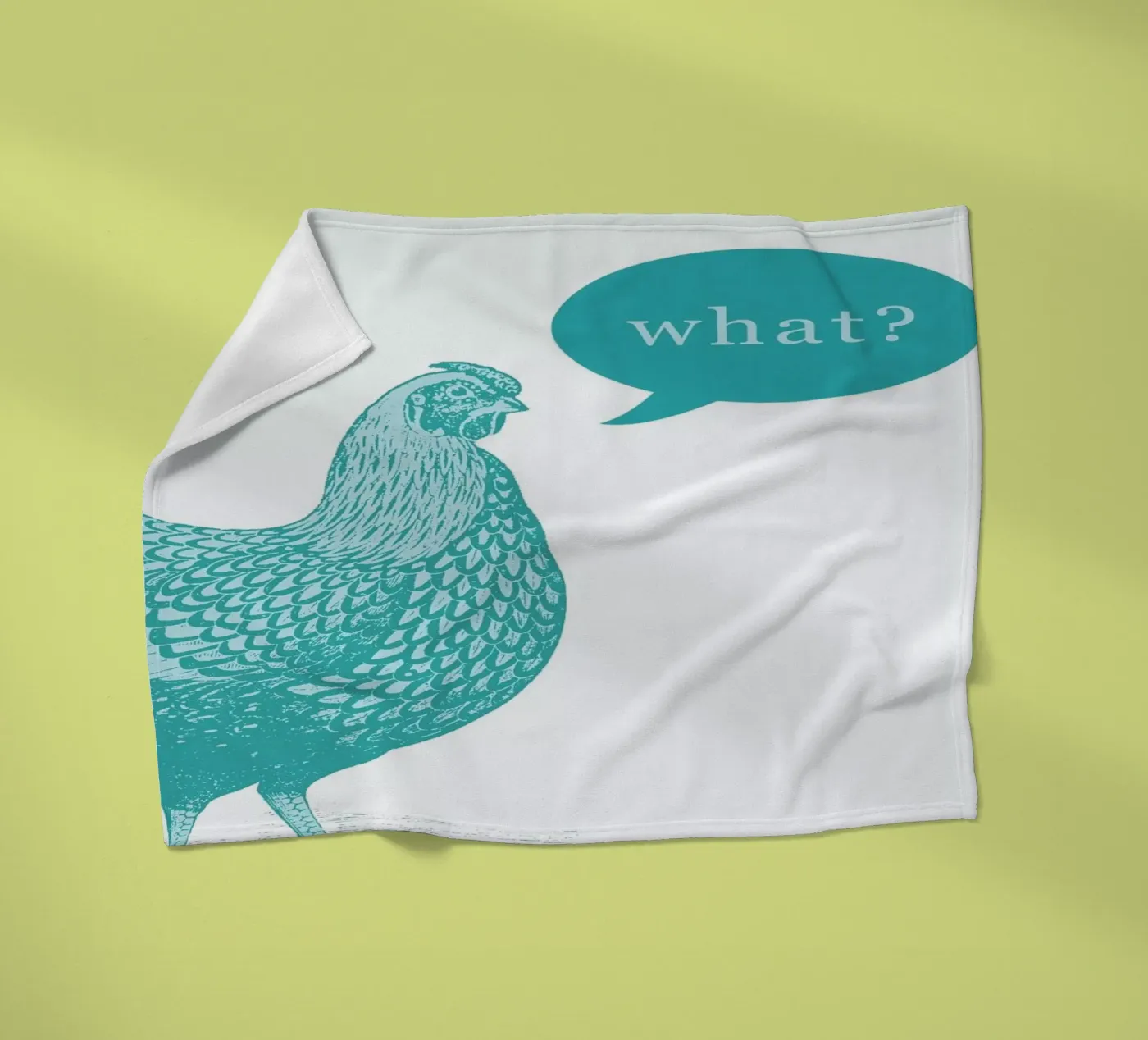Chook fleece blanket by The Gently Unfurling Sneak