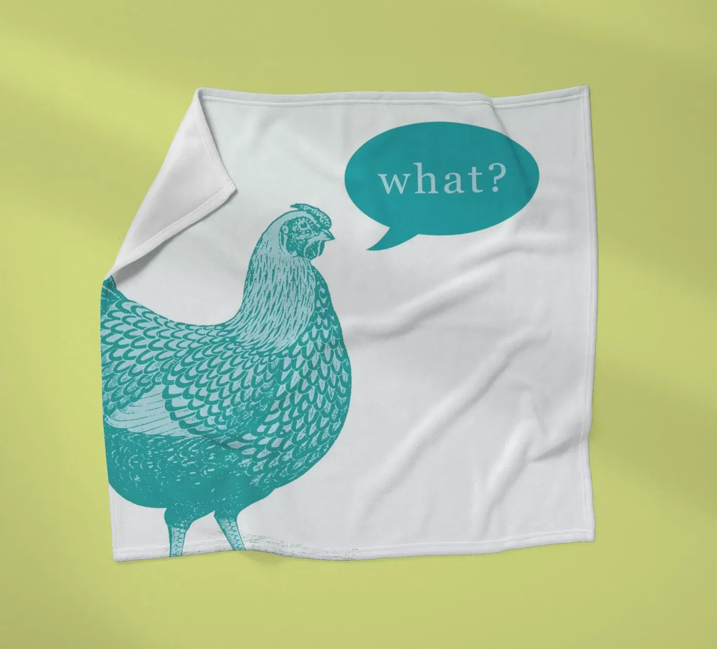 Chook fleece blanket by The Gently Unfurling Sneak