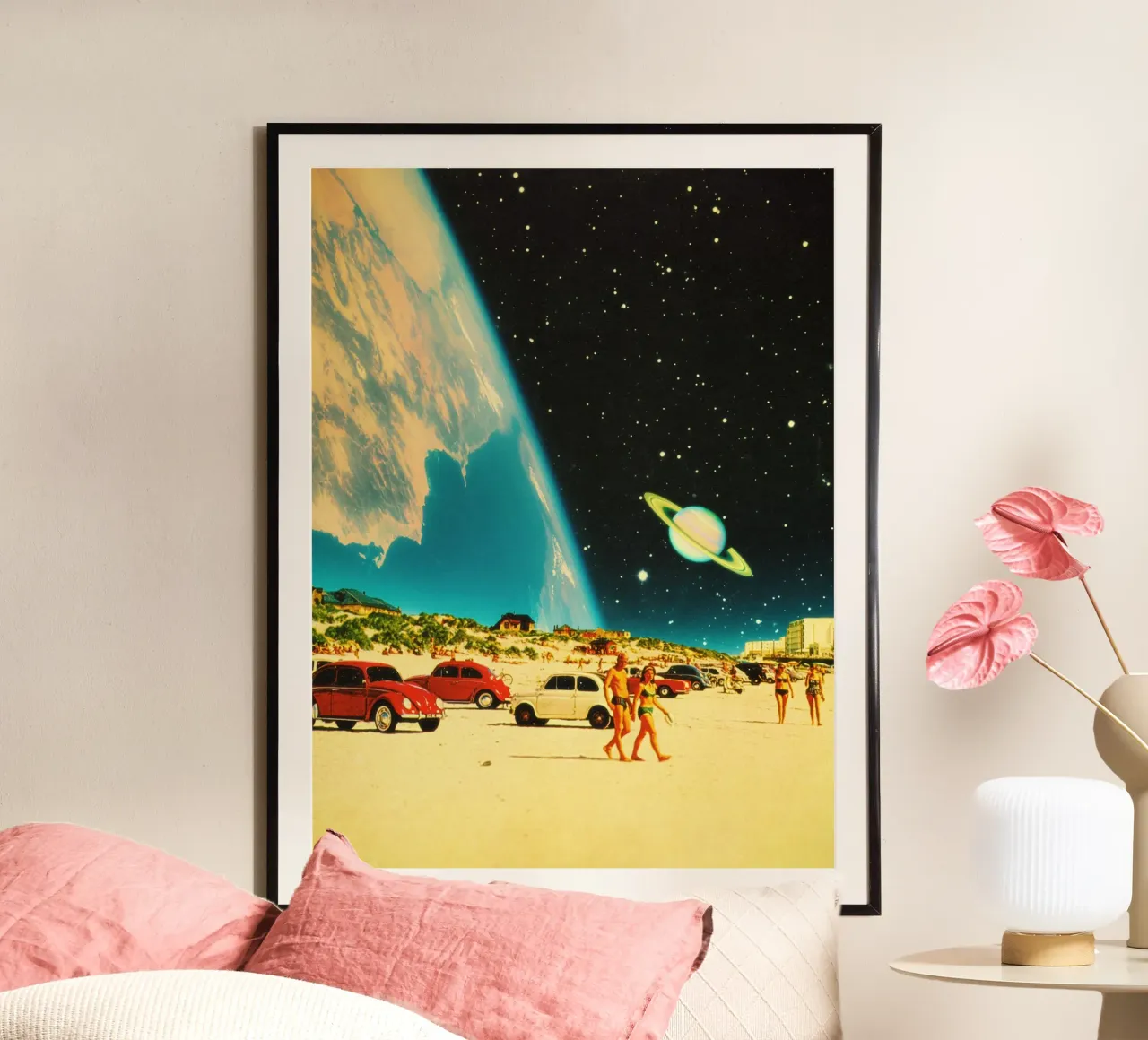 Spiaggia della Galassia poster con telaio in alluminio da Taudalpoi