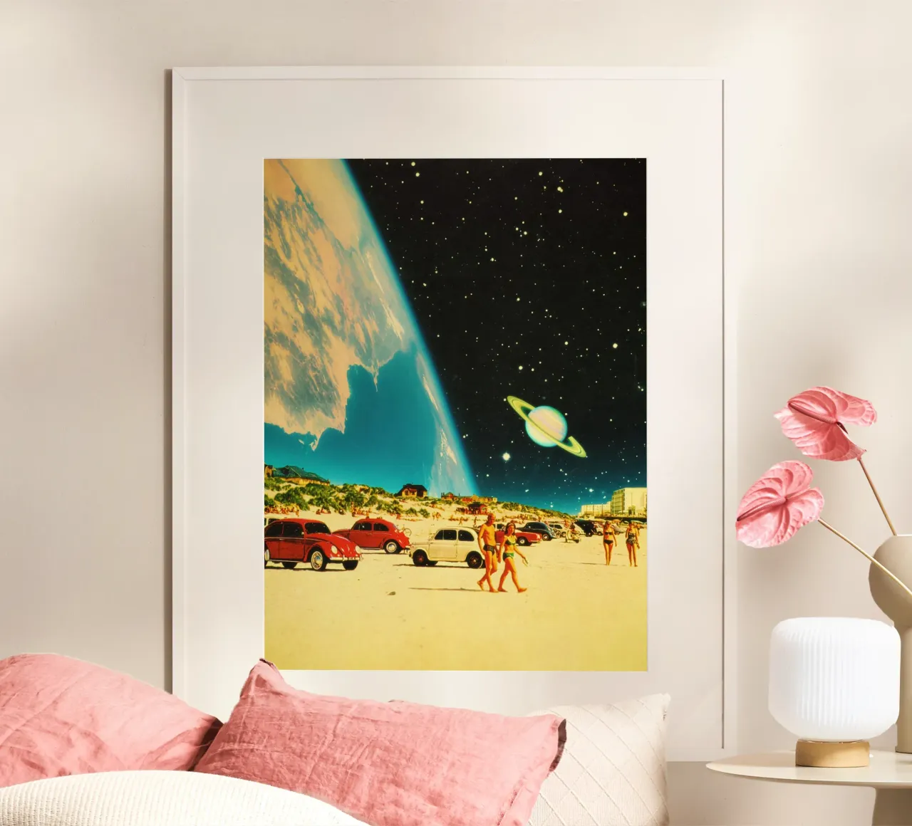 Spiaggia della Galassia poster con telaio in alluminio da Taudalpoi