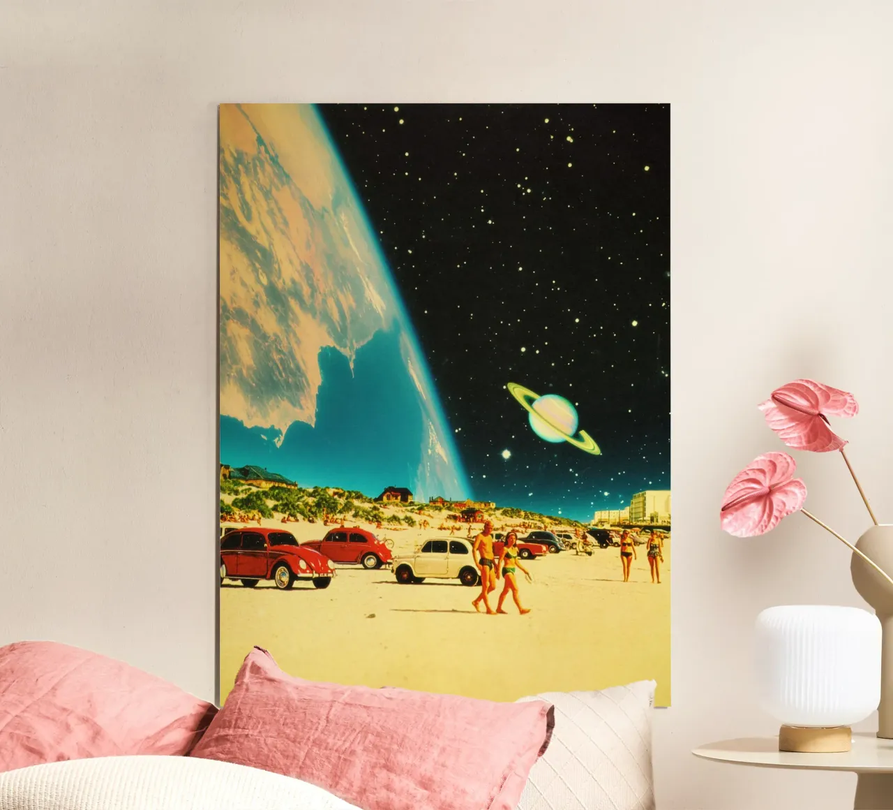 Spiaggia della Galassia poster con telaio in alluminio da Taudalpoi