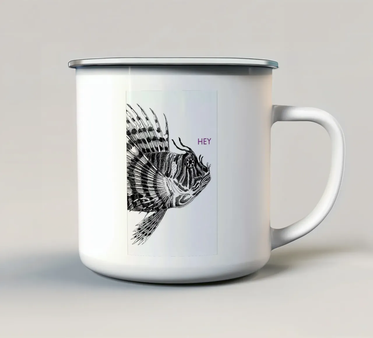 Hey Lionfish tazza in smalto da The Gently Unfurling Sneak