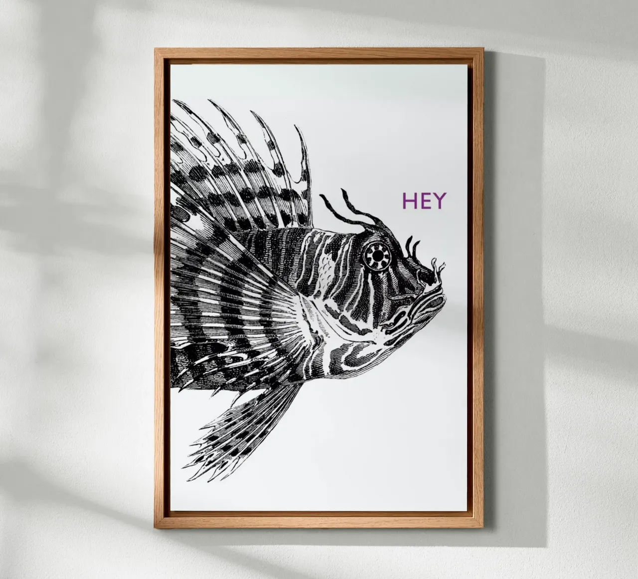 Hey Lionfish tela con Cornice a cassetta da The Gently Unfurling Sneak