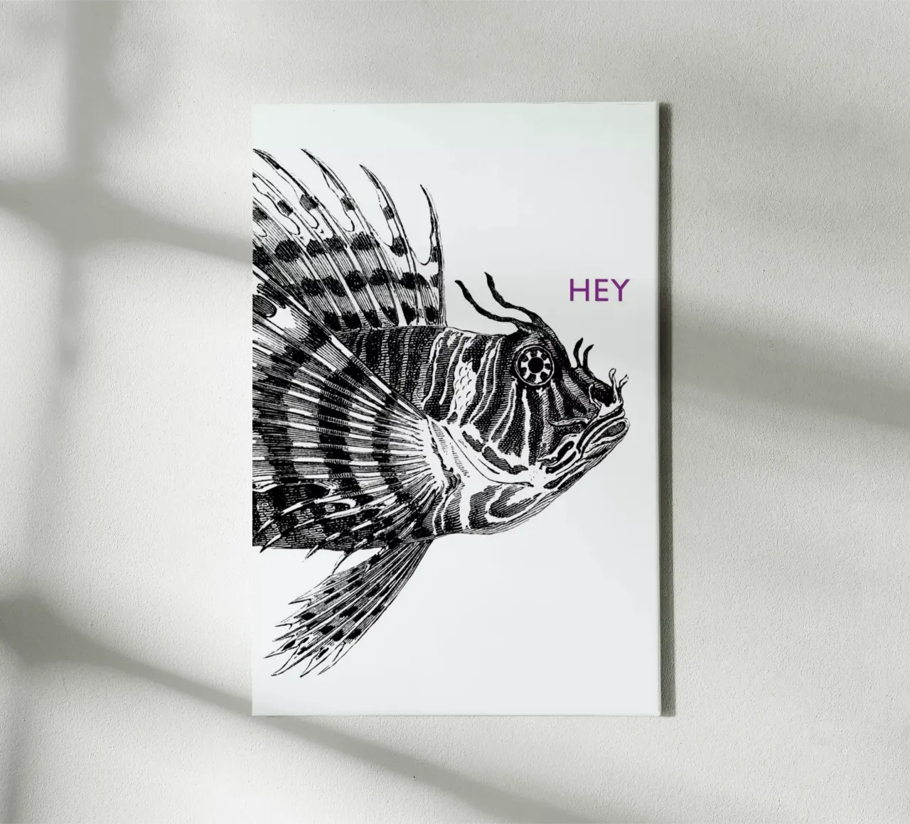 Hey Lionfish tela con Cornice a cassetta da The Gently Unfurling Sneak