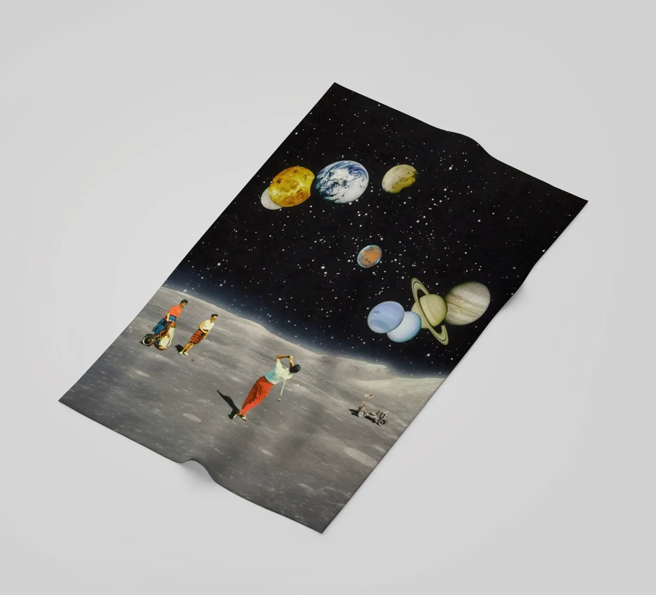 Golfing In Space beach towel by Taudalpoi