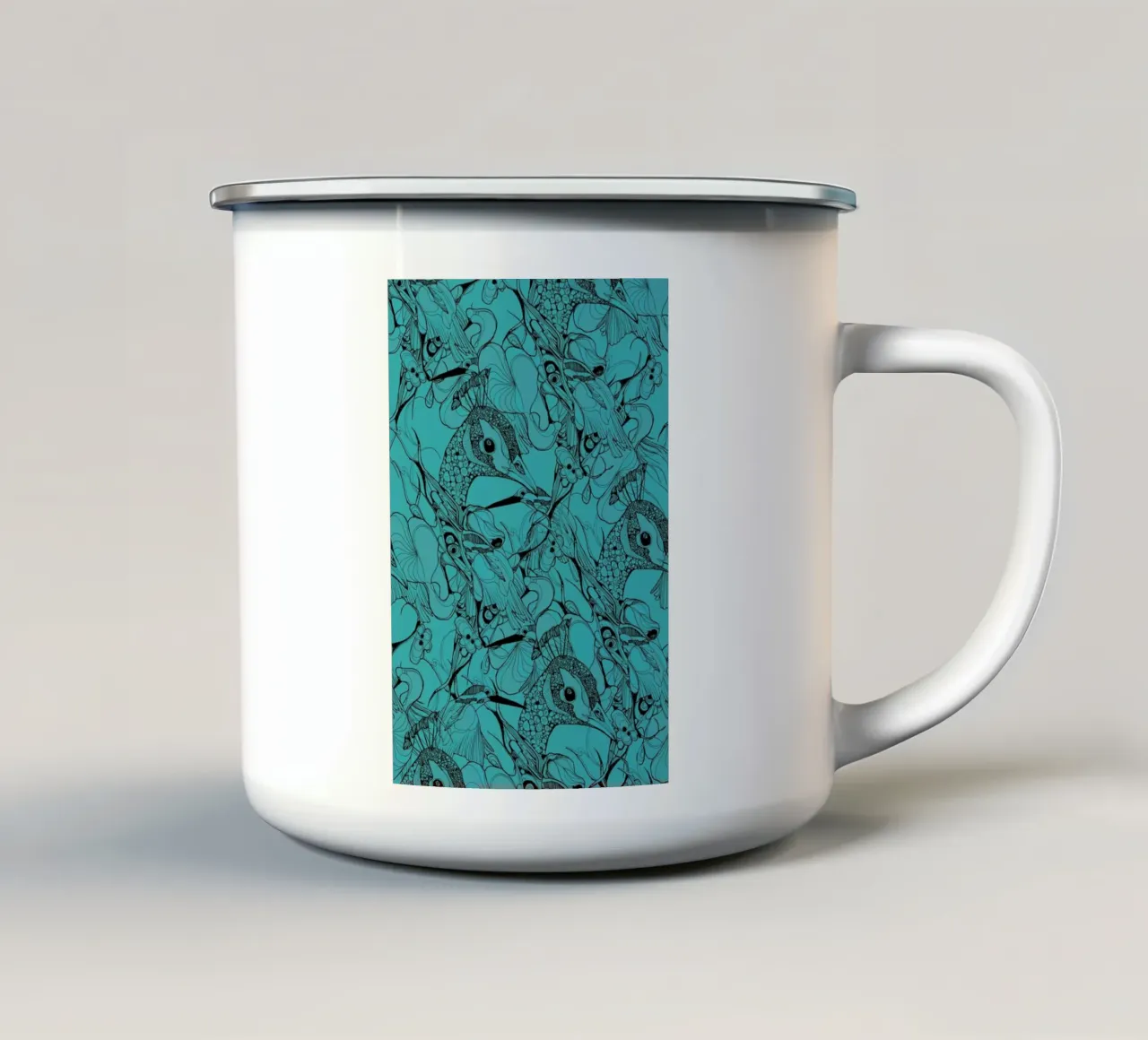 Peacock Green tazza in smalto da Giulio Iurissevich