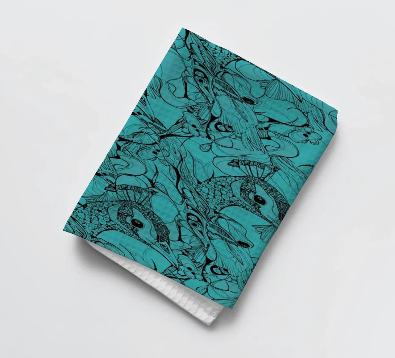 Peacock Green tea towel by Giulio Iurissevich