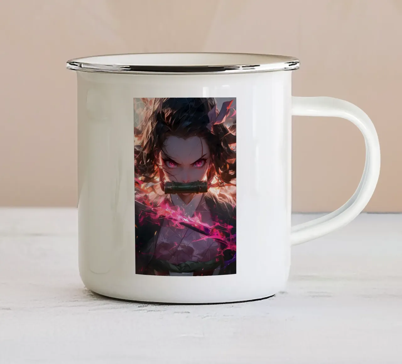Nezuko kimetsu no yaiba tazza in smalto da CreativeStudio