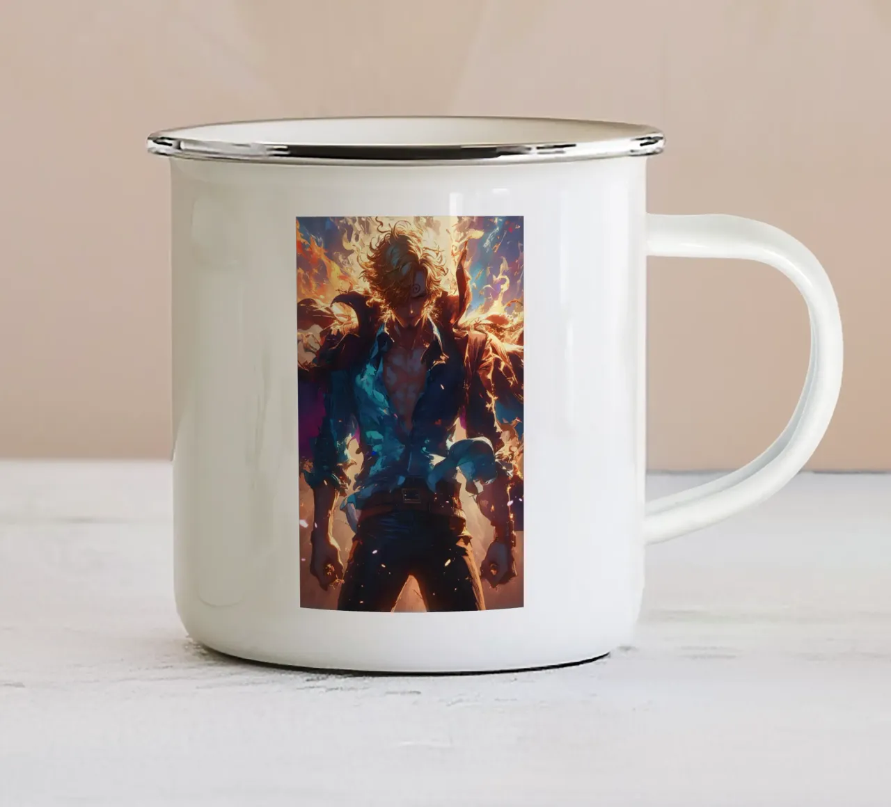 Sanji One piece tazza in smalto da CreativeStudio