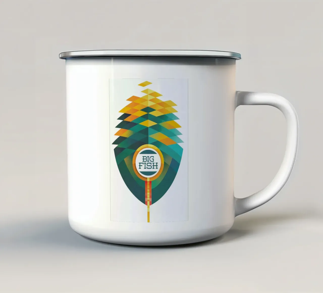 Big Fish tazza in smalto da Sean Loose