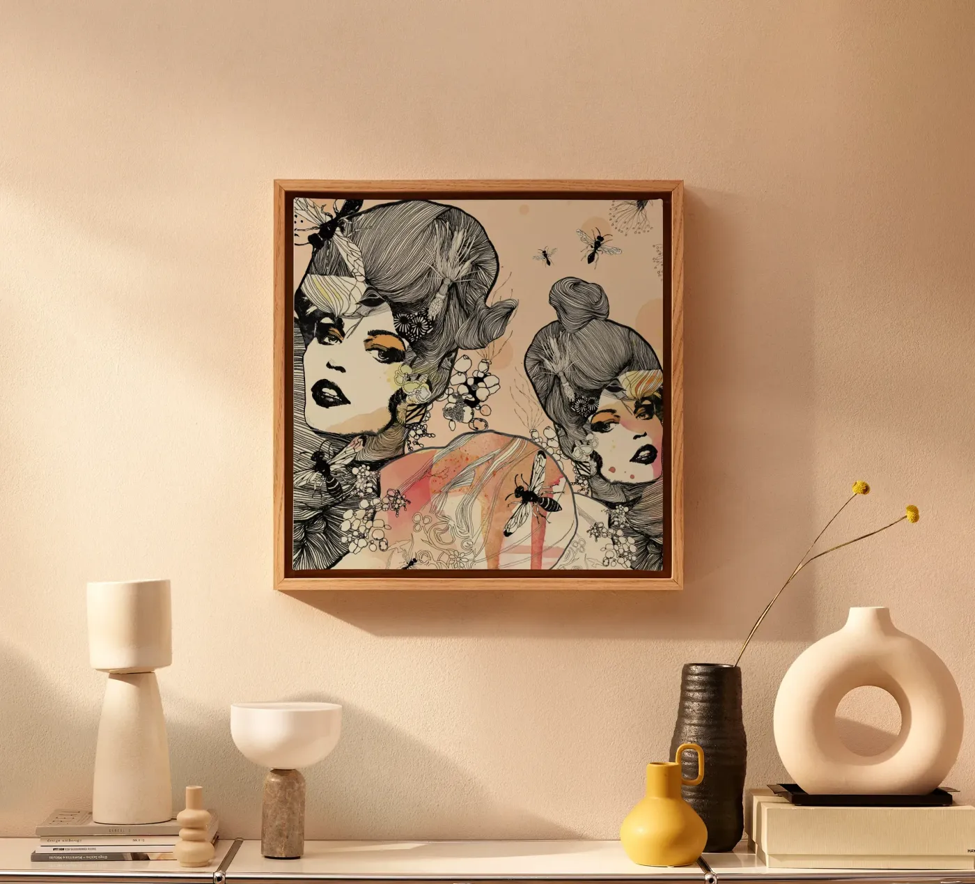 Wasps canvas van Giulio Iurissevich