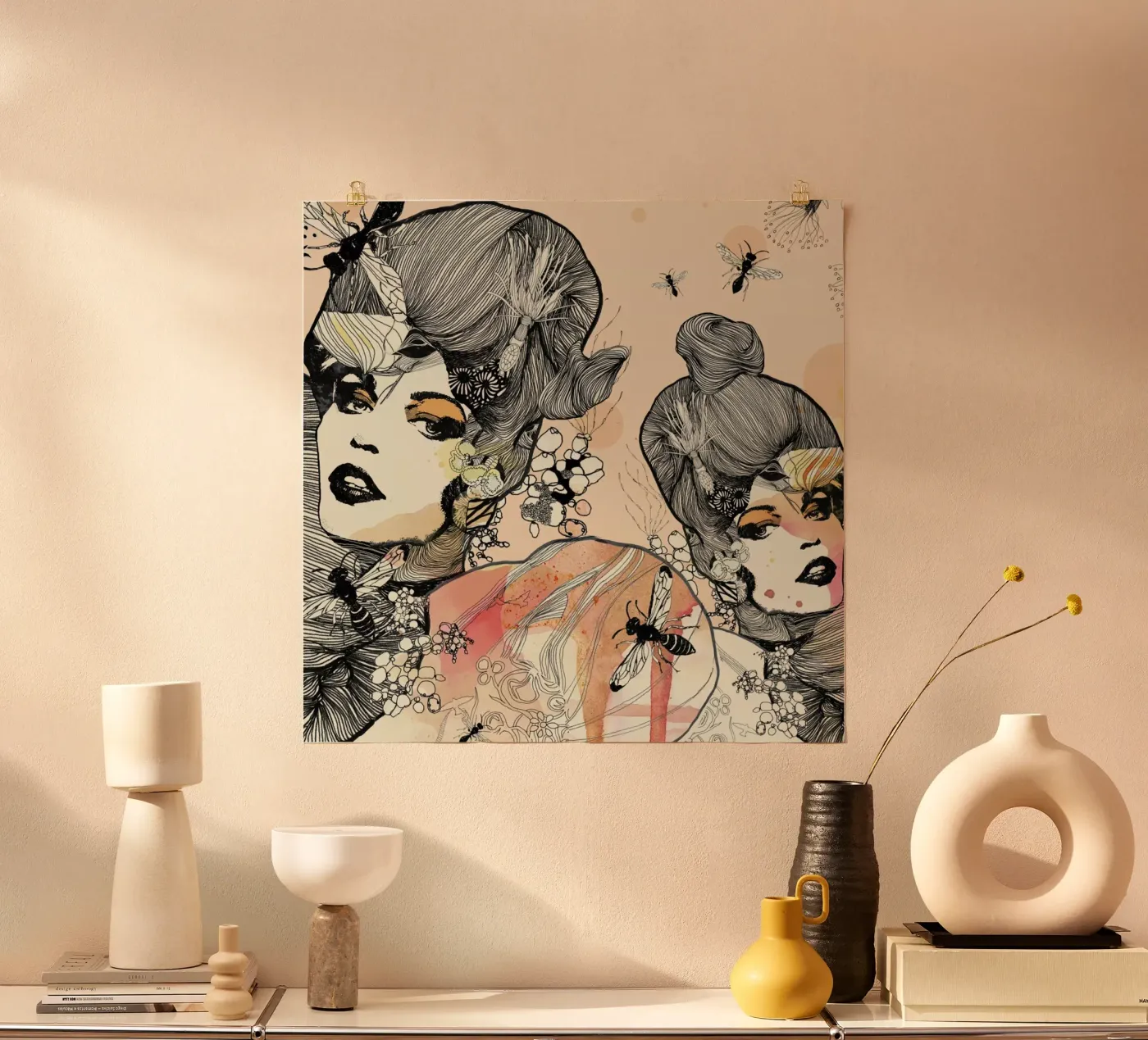 Wasps poster by Giulio Iurissevich