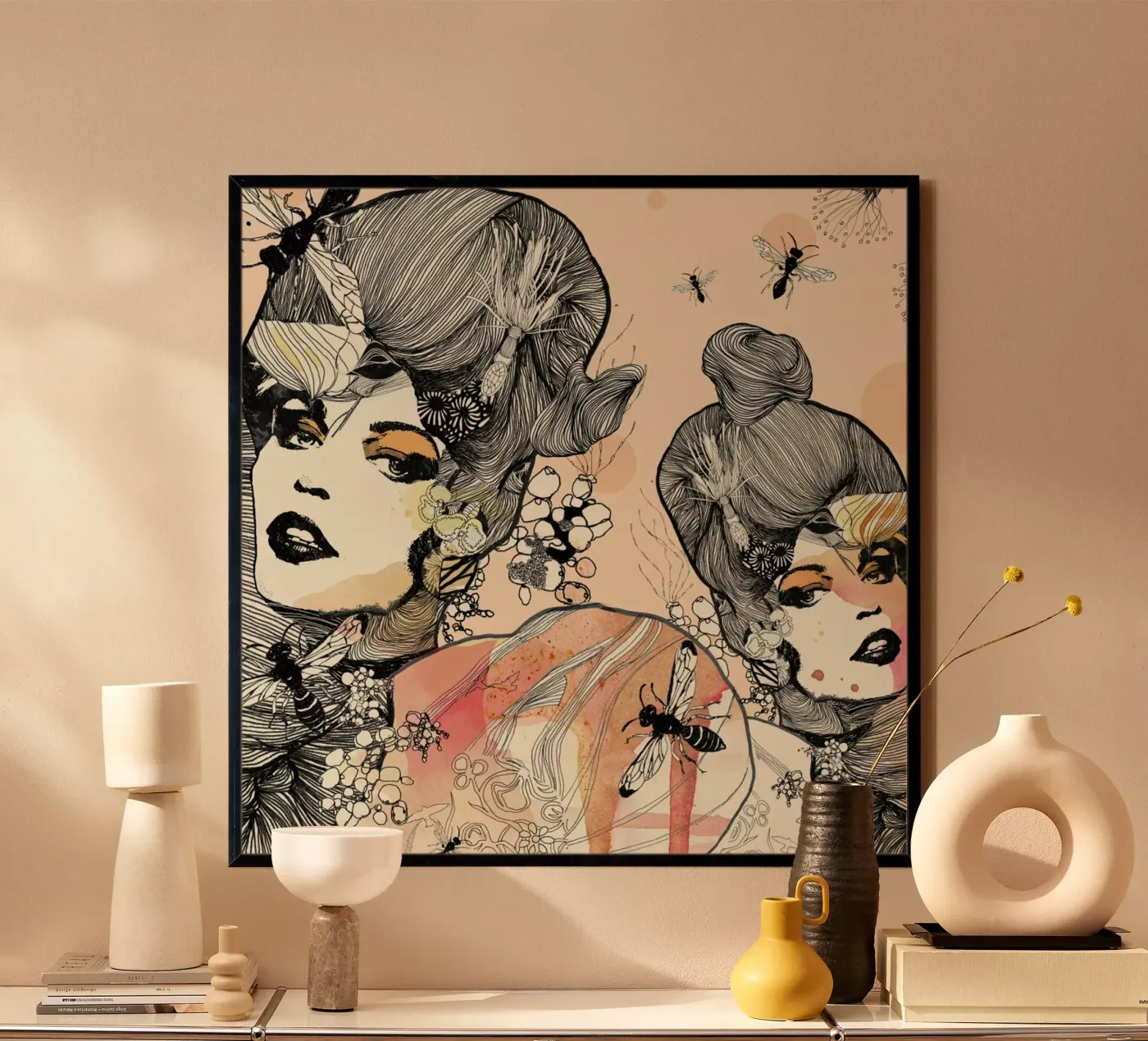 Wasps poster by Giulio Iurissevich