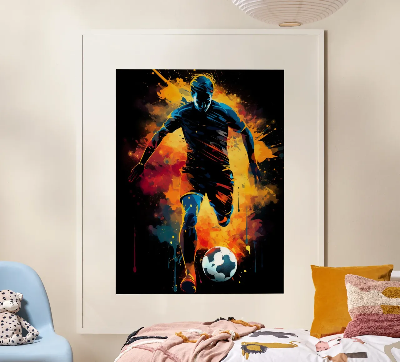 Football Colorful 2 poster con telaio in plastica da Mateo