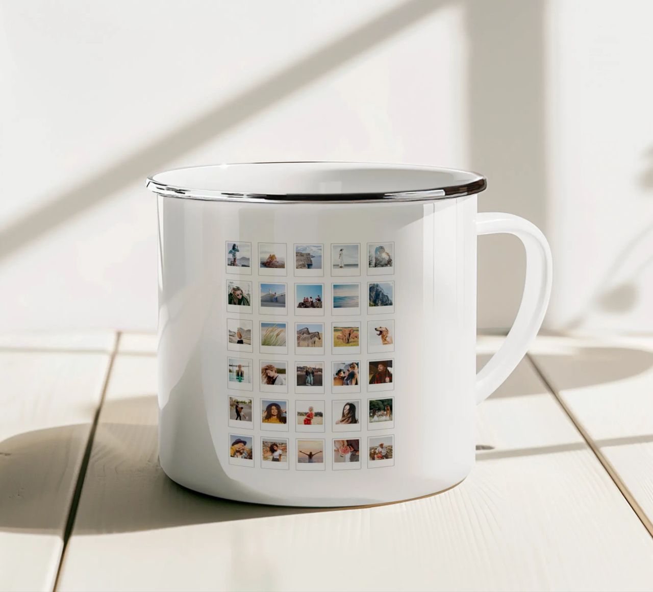 So many memories - Instant Photos enamel mug by Bildschön | Fotocollagen