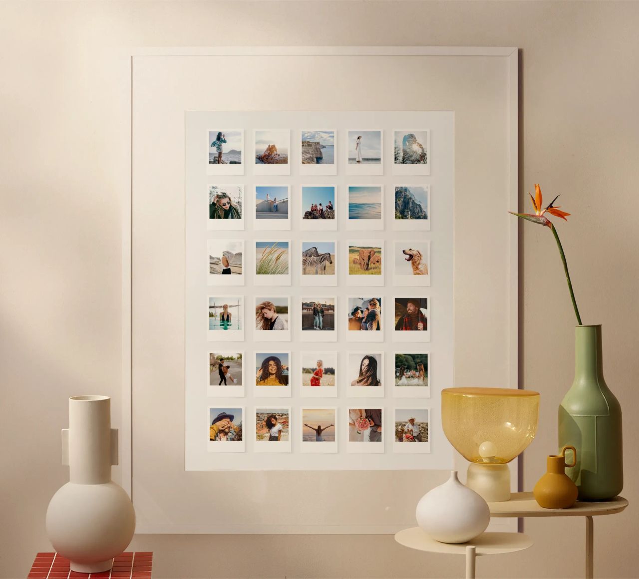 So many memories - Instant Photos poster with aluminum frame by Bildschön | Fotocollagen