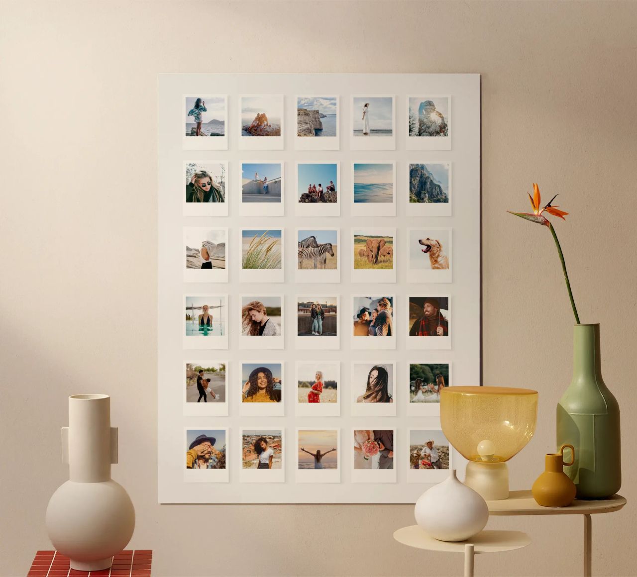 So many memories - Instant Photos poster with aluminum frame by Bildschön | Fotocollagen