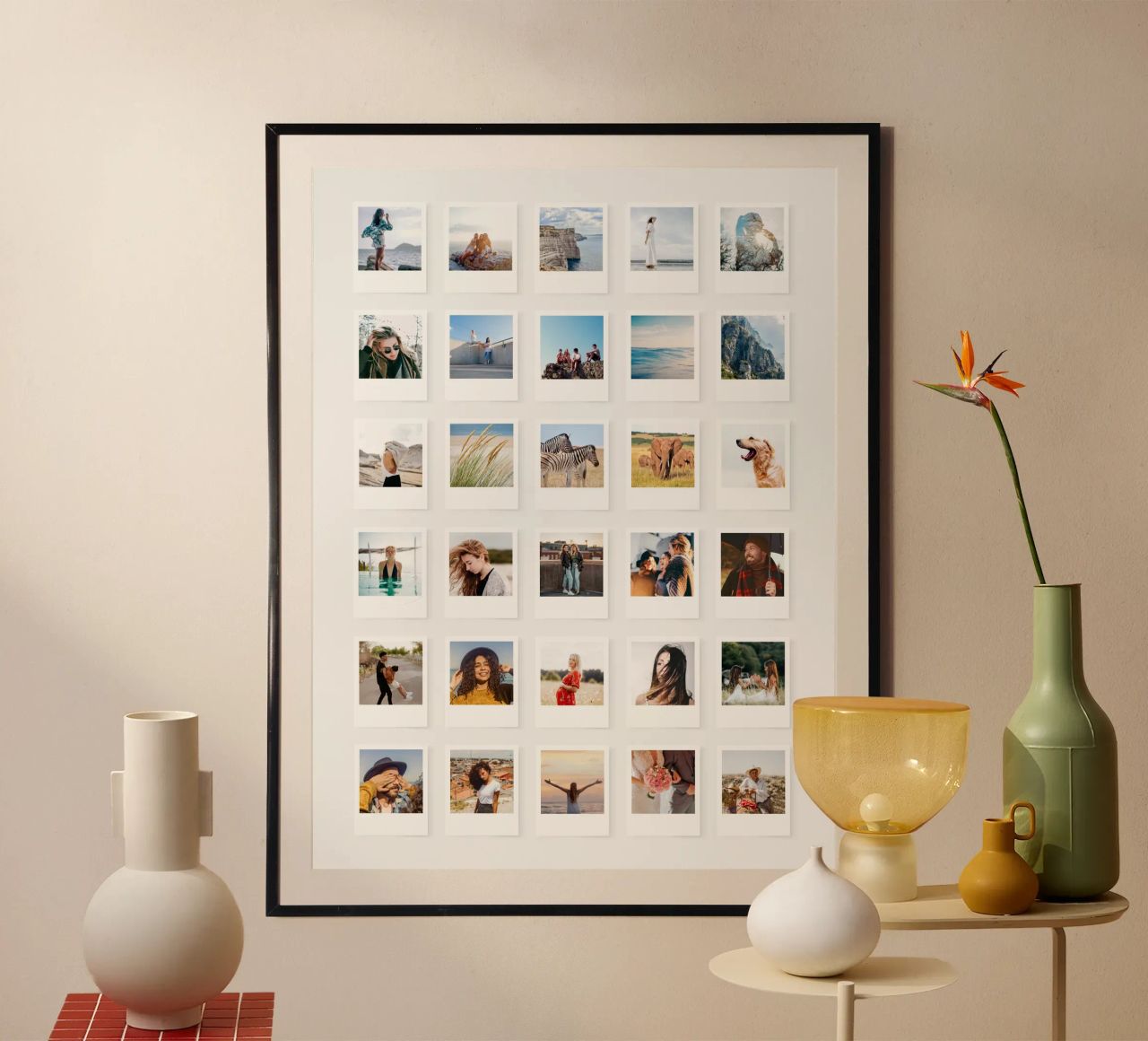 So many memories - Instant Photos poster with aluminum frame by Bildschön | Fotocollagen