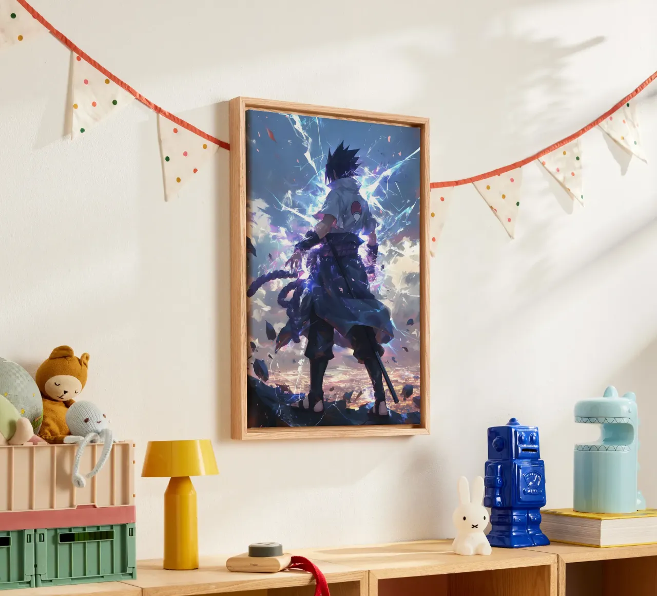 Sasuke Naruto tela con Cornice a cassetta da CreativeStudio
