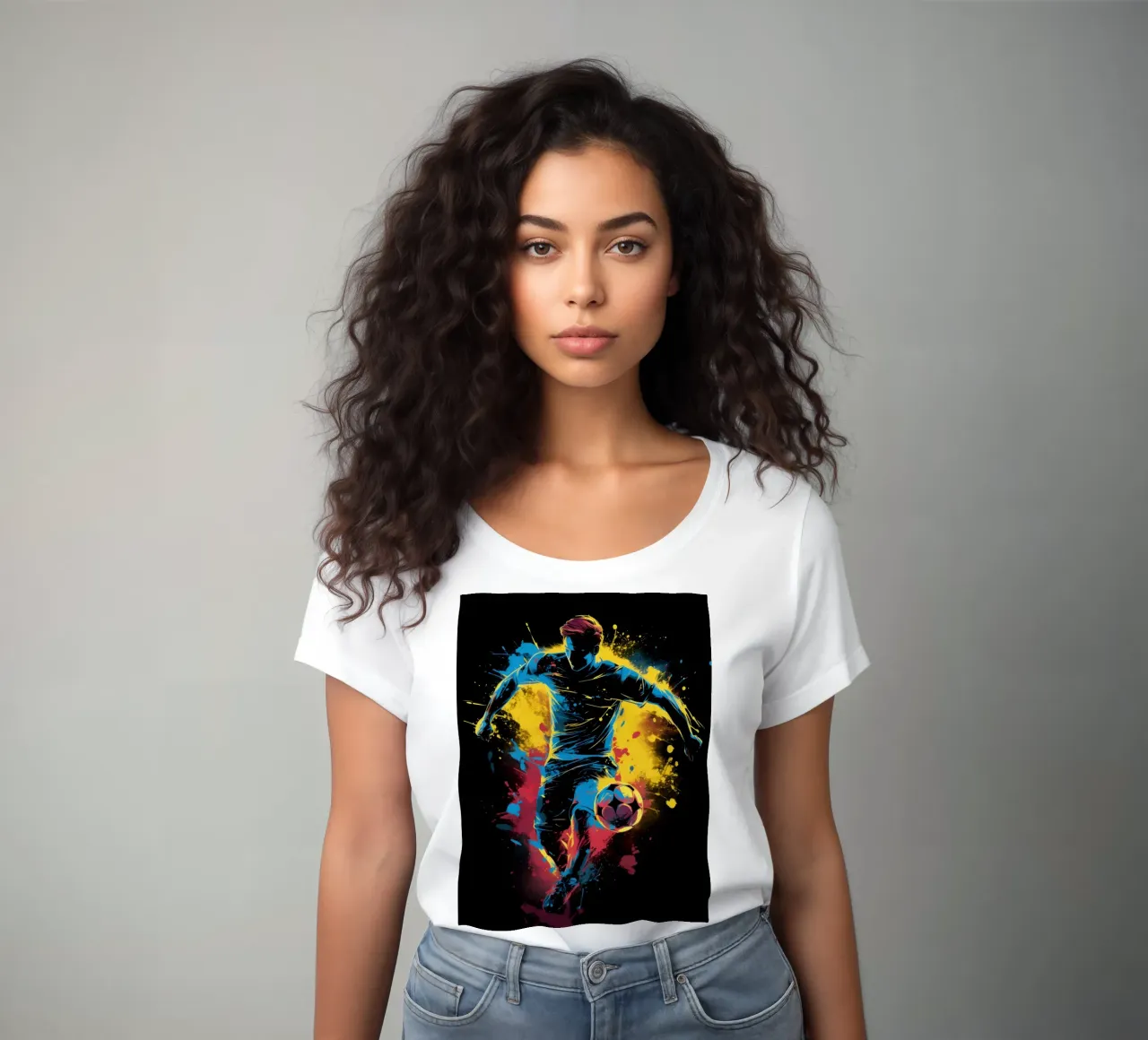 Footbal Colorful 3 women's fitted t-shirt by Mateo