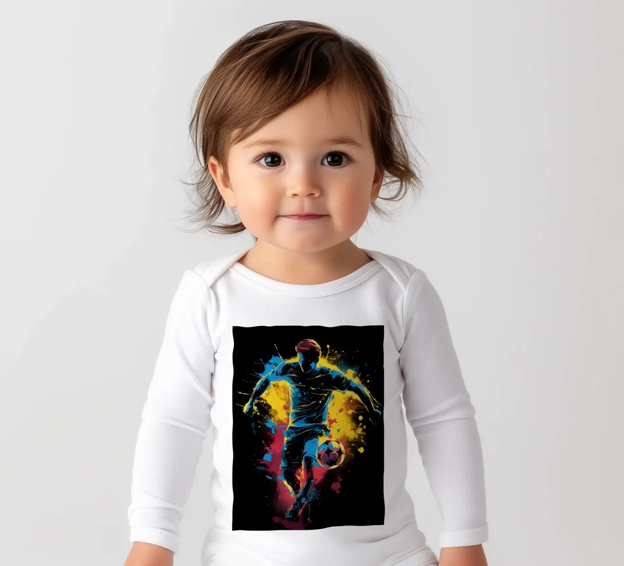 Footbal Colorful 3 long-sleeve baby romper by Mateo