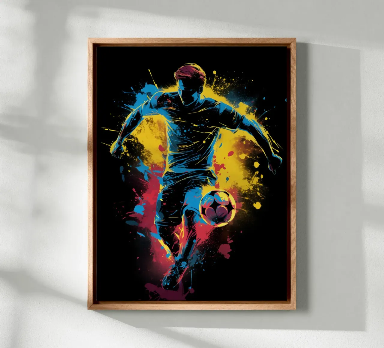Footbal Colorful 3 canvas met Baklijst van Mateo