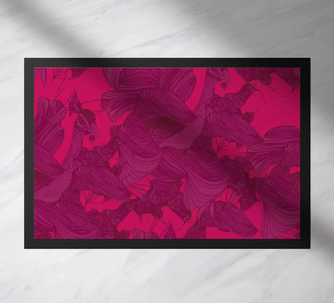 Pavone Rosa Fußmatte von Giulio Iurissevich