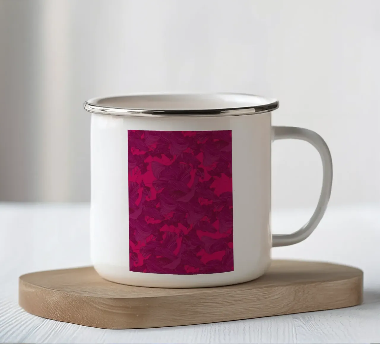 Pavone Rosa tazza in smalto da Giulio Iurissevich