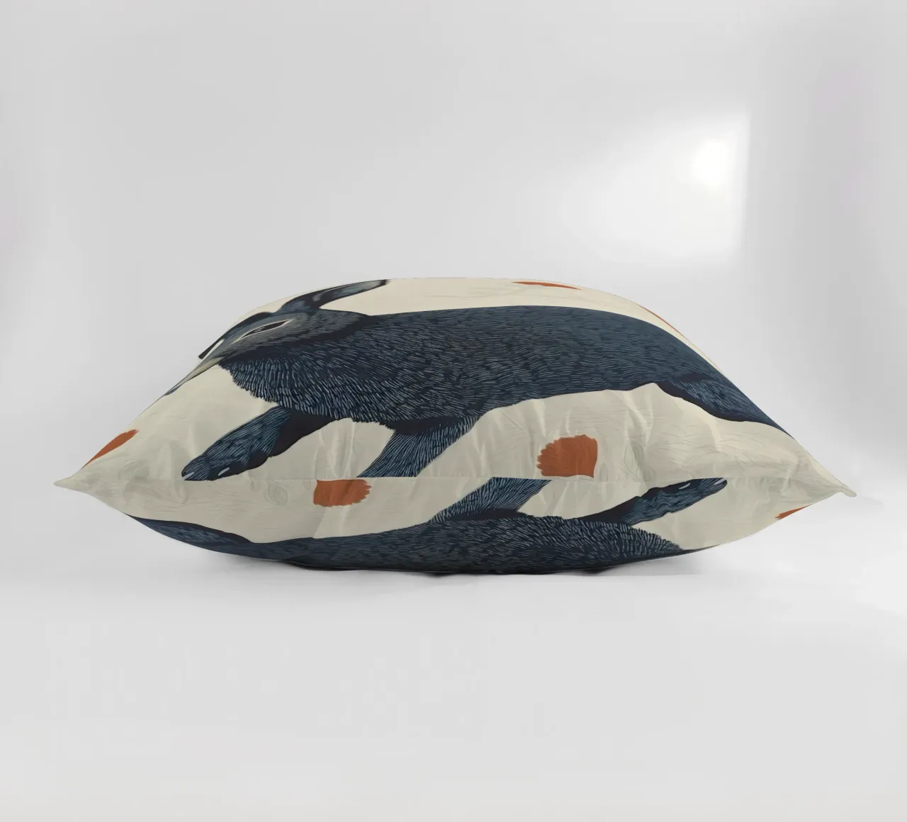 Leaping Bunny decorative cushion by DaarbyN