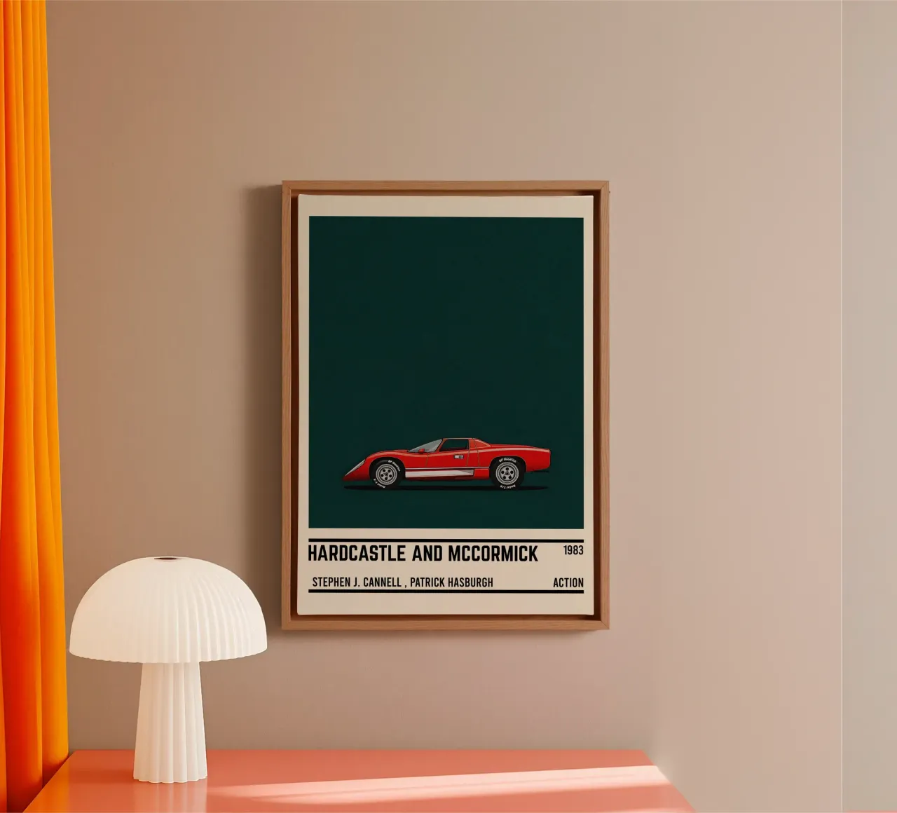 Hardcastle and McCormick car canvas met Baklijst van TheArtstudio