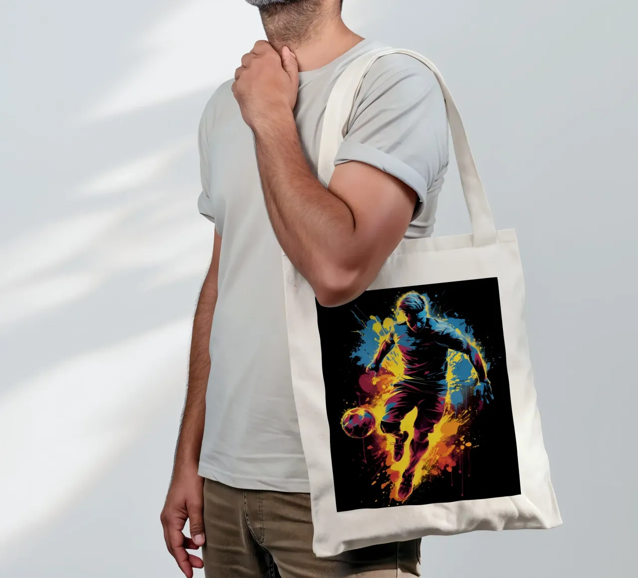 Football Colorful 4 tote bag by Mateo